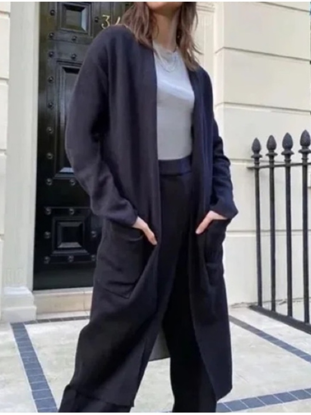 Aritzia Babaton Lance Black Long Cardigan S - Picture 4 of 12